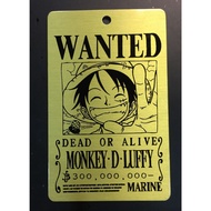 Monkey D. Luffy One Piece Wanted Plate Metal Keychain Anime Japan V787