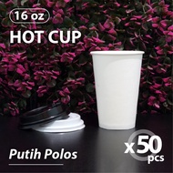 Pack of 50 pcs - Paper Cup 16 oz HOT - Paper Cup 16oz - Paper Cup