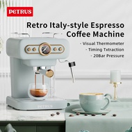 Petrus Coffee Machine Espresso Coffee Maker Latte Cappuccino Maker 20 Bar Semi-Automatic Espresso Ma