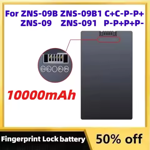 10000mAh Full-automatic Smart Fingerprint Lock Lithium Battery for ZNS-09B/ZNS-09B1 C+C-P-P+ ZNS-09/
