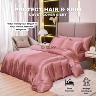 Duvet Satin SV Silky Premium Duvet + SV Silky Satin duvet Set Soft, Cool, Luxurious Satin Bed Sheet 
