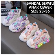 (LC-JKT) SP 880 MELODY CHILDREN'S LED SHOE SANDALS SIDE LIGHTS ROTATING STRAP SIZE 23-36
