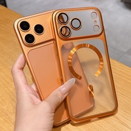 Orange Magnetic Suitable for iPhone 17 17 Pro 17 Promax Frosted Hard Case Ultra-thin Anti Drop Prote