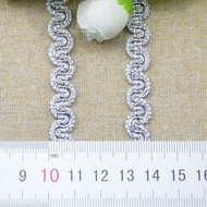 5m/16.4ft Each Pack Clothing Accessories Curve Gold Silver Lace Trims Flower Fabric Dress HandMade S