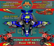 decal beat - sticker beat karbu - stiker full body honda beat karbu - rossi vr-46