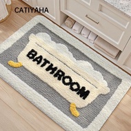 CATIYAHA Bathroom Rug, Cashmere Absorbent Bath Mat, Cute Quick Dry Soft Plush Rubber Backing Shower 