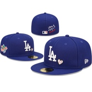 Topi LA Los Angeles Dodgers Build Up Fitted Blue White Love World Series Logo Bordir Cap