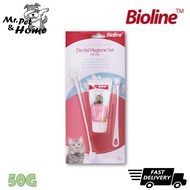Bioline Cat Dental Care Set 50g - Cheese flavour Toothpaste / Kit Toothpaste / Toothbrush Set / Dent