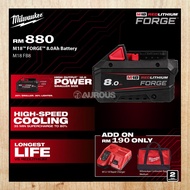 MILWAUKEE M18 RED LITHIUM FORGE 8.0Ah BATTERY M18 FB8 ASIA