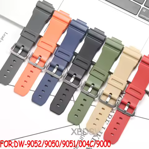 Rubber Watchbands For Casio G-Shock DW9052 9050 9051 Watch Strap DW6900 Resin Replacement Bracelet