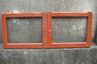 庄腳柑仔店~早期水波紋單格玻璃窗木窗滾輪氣窗,,尺寸:57*高44*3公分