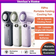 10000mAh 199 Level LED Display Fan Portable Turbo Fan High Speed Mini Foldable Handheld Fan Cooler