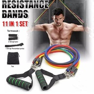 Resistance Bands 11 In 1 Set Tali Pembantu Fitness Gym Power Alat