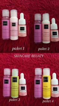 SCARLETT WHITENING MINI 3 IN 1 / SCARLETT SHARE IN JAR BODYLOTION SHOWERACRUB FACIALWASH