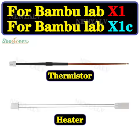 24V 48W Ceramic Cartridge Heater For Bambu Lab X1 / 100K NTC 3950 Thermistor Temperature Sensor For 