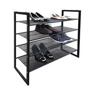 B&F Krisbow 4-Tier Mesh Shoe Rack 72x29x74 Cm - Black
