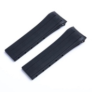 ☎ 2022 New 22mm Soft Rubber Silicone Watch Band Ocean Star Calibre 80  Folding Slider Buckle Watchband For Mido Strap Series Accessories