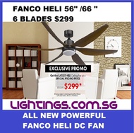FANCO HELI DC Ceiling Fan 56 inch Led 18W / Remote