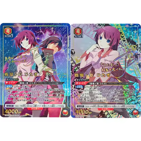 Anime Union Arena Collection Card Senjougahara Hitagi Araragi Koyomi Signature Card Textured Refract
