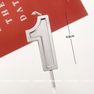 Trendy 3D Golden Silver Large Number Candles Happy 18th Birthday Candles Birthday Candles Festive Su