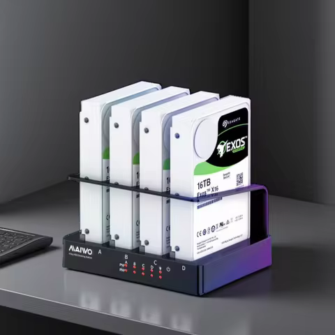 4 Bay Hard Drive Enclosure Sata to USB 3.0 External Multi-Bay 2.5& 3.5 Inch HDD SDD Docking Station 