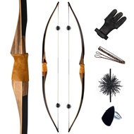 Deerseeker Archery 64" Traditional Bow Set Hunting Longbow Reflex Deflex One-Piece Long Bow with Lam