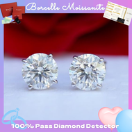 BORCELLE MOISSANITE【Moissanite Earrings/Silver】earings for women/saudi gold 18k pawnable legit/gift for mom/Ladies jewelry/gift for friends/jewelry accessories/moissanite diamonds with certificate/moissanite earrings with gra certificate/classic