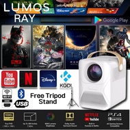 COD new LUMOS RAY 17 Years Warranty  Smart Android Projector Y8 Mini 6000 Lumens HD 1080P 4K WiFi LED Projector for Home