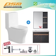 SORENTO One Piece Water Closet Rimless Flushing Bathroom Stainless Steel 304 Basin Cabinet Package S