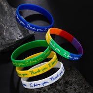 Clean Bracelet Six-Segment Color Thank You I love You Thank You I love You Colorful Men Women Silico