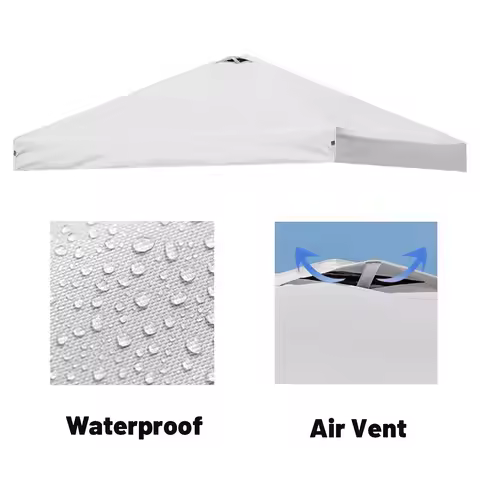 10x10 Pop Up Canopy Replacement Top Cover with Air Vent for Straight Leg Canopy Tent Camping Sun Sha