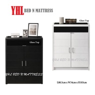 YHL Jay Shoe Cabinet With Glass Top (Free Delivery And Installation)