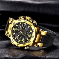 Foxbox Dual Display Multifunctional Silicone Luminous Sports Leisure Waterproof Men's Watch