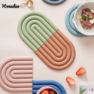 Rainbow Silicone Table Mat Coaster Hot Dishes Potholder Placemat Multifunctional Pot Holders For Kitchen Heat Resistant Pan Pads