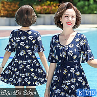 Bộ đồ bơi trung niên, áo tắm cho các mẹ các bà, dáng váy quần đùi rời kín đáo, thun bơi lạnh, dáng đ