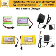 Ni-Cd Battery 3.6V, 4.8V, 6V, 7.2V 700mAh and Battery Charger