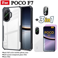 Poco F7 เคสโทรศัพท์กันกระแทกสําหรับ Poco C75 C71 กระจกนิรภัยป้องกันบลูเรย์และฟิล์มเลนส์