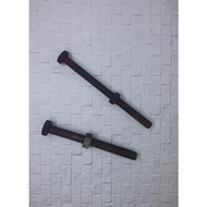 Rough black bolts 1/2" 12 mm 1/2 inch in 田 7 9 10 12.5 15 cm + 19 key nuts