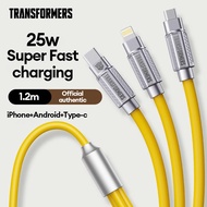 Transformers A03 Three in one authorization data cable, mobile phone charging cable suitable for Apple type c, Android, three-in-one fast charging cable, Transformers data cable