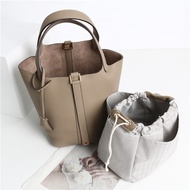 Togo First Layer Cowhide Vegetable Basket New Style Fashion Soft Cowhide Bucket Bag Portable Handbag