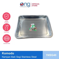 Ong Housware - Komodo Stainless Steel Square Tray Size 40X30cm 41x24cm 1NSG40