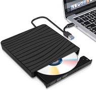 Atrasee External CD DVD Drive for Laptop, Portable Slim USB 3.0 Type C CD DVD Burner Player, CD/DVD +/- RW ROM Optical Driver for Laptop Support Windows 10/8.1/7/XP/Vista, Linux, Mac OS