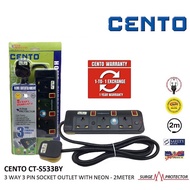CENTO 3 WAY CT-S533BY/ 4WAY CT-S534BY/ 5 WAY CT-S535BY 3 PIN EXTENSION SOCKET PLUG WITH SIRIM NEON &