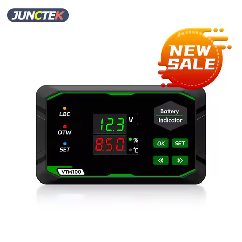 DC 7–100 V Digital Two-Wire Battery Gauge, Universal for Li-ion (NCM/LFP) & Lead-Acid