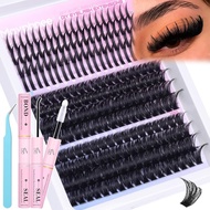 Russian Eyelash Extension Set, with Adhesive and Sealant, Eyelash Glue and Tweezers, Mavphnee DL8J B