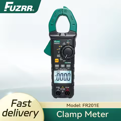 FUZRR FR201E Resistance Diode Measurements Digital Clamp Meter 2000 Counts True RMS AC/DC 600A Ohm L