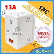 ME 3 Way Adapter 13A 3 Pin Plug Adapter 7387 Extension Plug Travel Adapter Plug Adapter Soket Plug 3