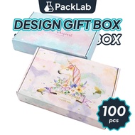 100pcs Gift Packaging Box Colour Printed Corrugated Mail Kotak Pos Pizza Box Hadiah Cardboard Parcel