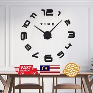 3D DIY Numbers Wall Clock Modern Design Frameless Living Room Bedroom House Decoration