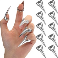 10 Pieces Finger Claws Cosplay Claws Rings Full Finger Set Retro Metal Nail Punk Rock Nail Finger Ar